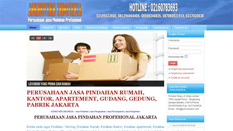 Website Pindahan Profesional, Melayani Jasa Pindahan Rumah dan Kantor